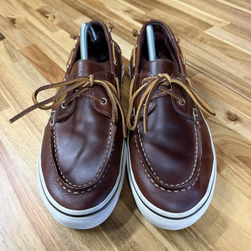 Polo Ralph Lauren Boat Shoes Mens 11.5 Brown Keaton Moccasin Leather Loafer